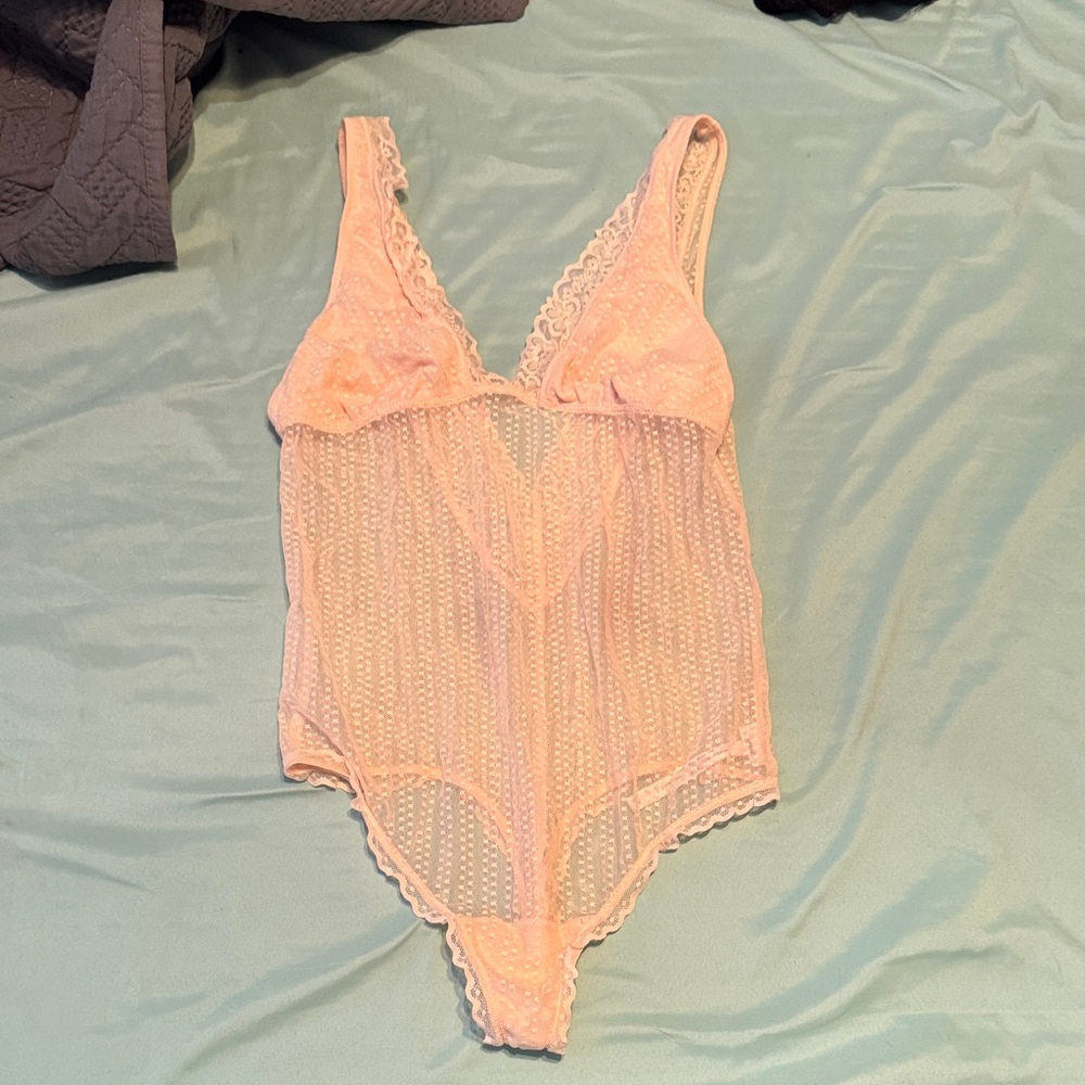 Aerie Delicate Lace Bodysuit in Cream